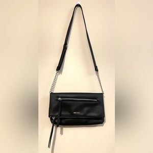 Nine West Black Leather and Chain Shoulder Bag